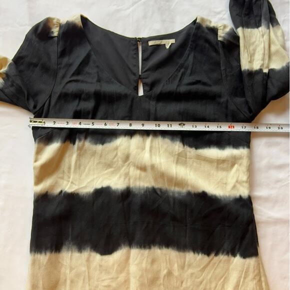 ANTHROPOLOGIE Floreat Indigo Inkwash Shift Long Sleeve Tunic Dress French Sz 4 - Picture 6 of 11